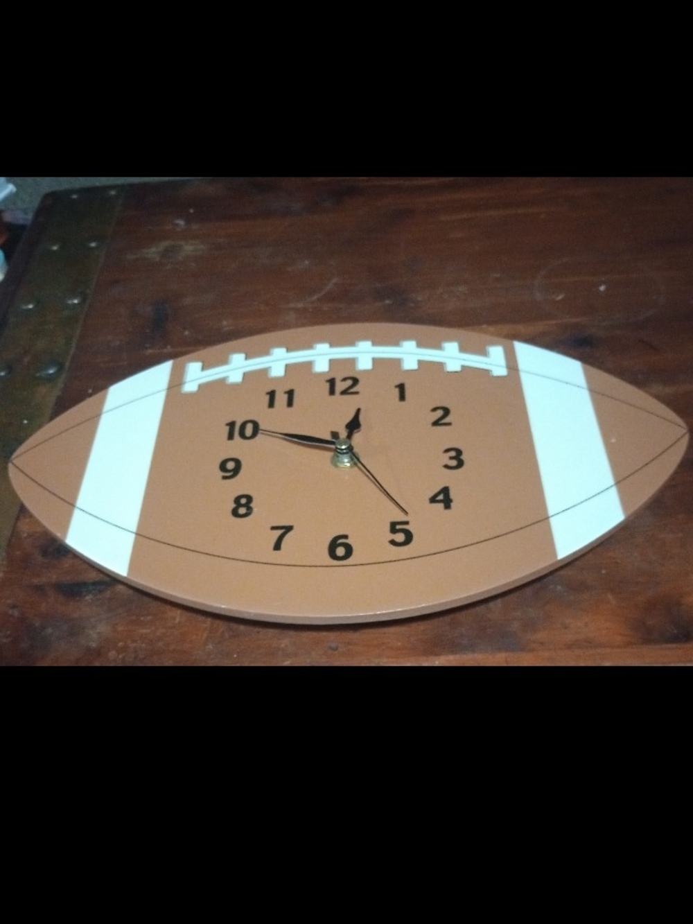 Brown Football Wall Clock – Sports-Themed Timepiece